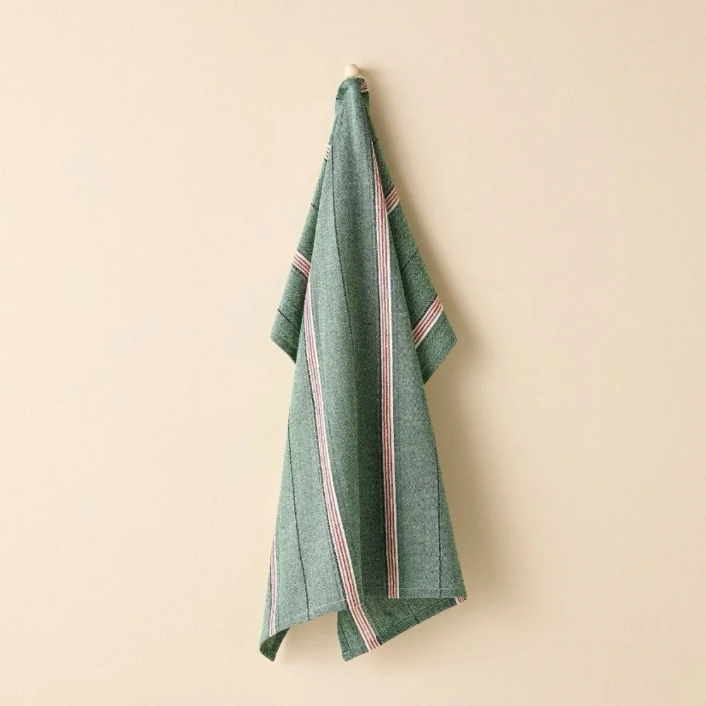 Hearth & Hand Magnolia Green Stripe Flour Sack Kitchen Towel Christmas Holiday